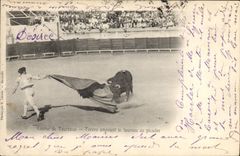 CPA Corrida Course de taureaux Torero amenant le taureau au picador 