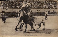 CPA Corrida Course de taureaux Une pique 