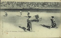 CPA Corrida Course de taureaux Preparation aux banderilles 