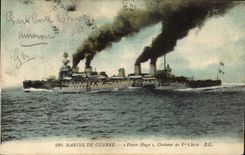 Vintage Postcard Warship Victor Hugo Cruiser of 1st class