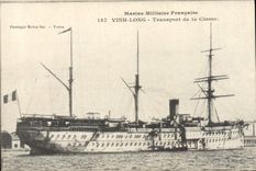 CPA Bateau de Guerre Vinh long Transport de 1ere classe 