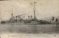 Vintage Postcard Warship Voltaire Armours squadron