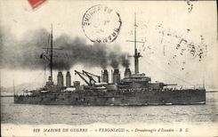 CPA Bateau de Guerre Vergniaud Drednought d'escadre 