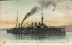 CPA Bateau de Guerre Le Vergniaud Cuirasse d'escadre 