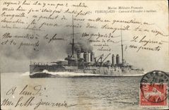 CPA Bateau de Guerre Vergniaud Cuirasse d'escadre a turbines 