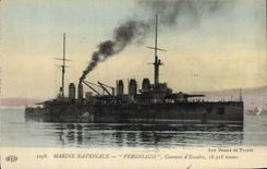 CPA Bateau de Guerre Vergniaud Cuirasse d'escadre 