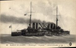 CPA Bateau de Guerre Dreadnought Vergniaud Cuirasse d'escadre 