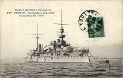 Vintage Postcard Warship Truth Armours has turrets
