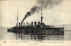 CPA Bateau de Guerre Le Vergniaud Cuirasse d'escadre a turbines 