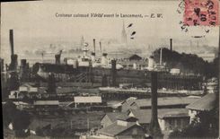 Vintage Postcard Warship Cruiser Armours Truth before launching