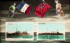 CPA Bateau de Guerre Voltaire HMS Defence 