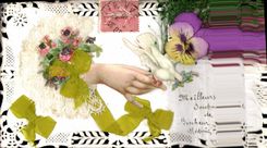 CPA Fantaisie Brodee Main Fleurs Colombe 