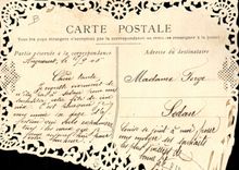 CPA Fantaisie Brodee Main Fleurs Colombe 