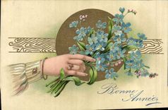 CPA Fantaisie Main Fleurs 