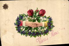 CPA Fantaisie Main Fleurs 