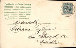 CPA Fantaisie Main Fleurs Fer a cheval