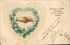 CPA Fantaisie Main Fleurs 