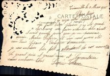 CPA Fantaisie Brodee Main Fleurs 