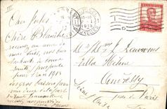 CPA Fantaisie Main Fleurs Colombe