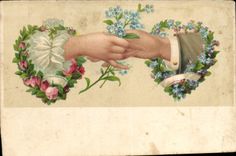 CPA Fantaisie Main Fleurs 