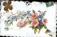CPA Fantaisie Main Fleurs 
