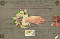 CPA Fantaisie Main Fleurs 