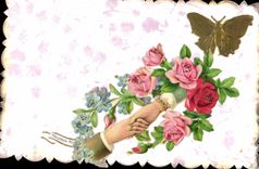 CPA Fantaisie Main Fleurs 