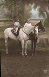 Vintage Postcard Horse Equestrian sports Horsemanship Children