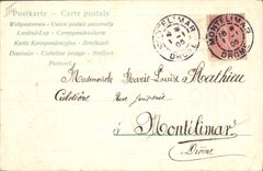 Vintage Postcard Fantaisie Flowers Year 1905 Clover Horseshoe