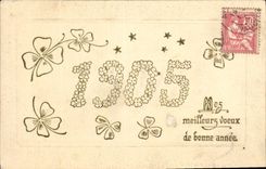 CPA Fantaisie Fleurs Annee 1905 
