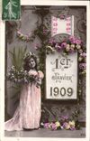 CPA Fantaisie Fleurs Annee 1909 Enfant 