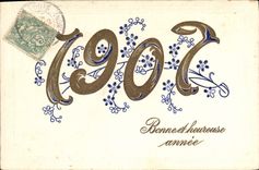 CPA Fantaisie Fleurs Annee 1907 