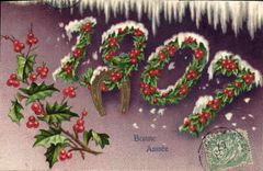 CPA Fantaisie Fleurs Annee 1907 Fer a cheval 