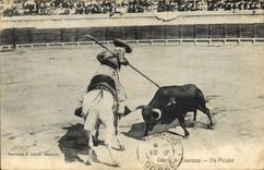 CPA Corrida Course de taureaux Un picador 