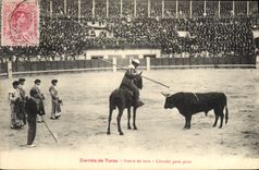 CPA Corrida Course de taureaux Suerte de vara Citando para picar 