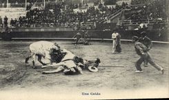 CPA Corrida Course de taureaux Una caida 