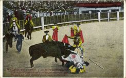 CPA Corrida Course de taureaux Caida del picador 