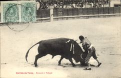 CPA Corrida Course de taureaux Estocada a Volapie 