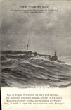 Vintage Postcard Warship Victor Hugo Croiseur armours French 1st rank by heavy sea