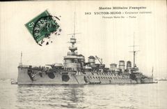 CPA Bateau de Guerre Le Victor Hugo Croiseur Cuirasse 