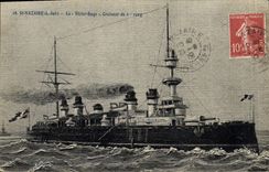 Vintage Postcard Warship St Nazaire Victor Hugo Cruiser of 1st rank