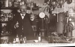 Vintage Postcard Turpin the inventor of the melinite and other explosives in its laboratory