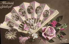 Vintage Postcard Fantasy Range Woman Militaria Soldier