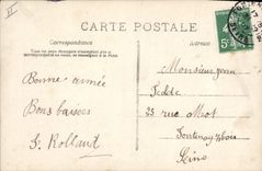 Vintage Postcard Fantasy Flowers Year 1908 Child Baby