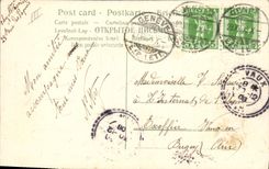 Vintage Postcard Fantasy Flowers Year 1909 Birds Bells