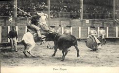 CPA Corrida Course de taureaux Une pique