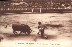 CPA Corrida Course de taureaux Jeu de manteau 