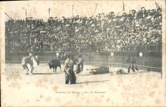 Postal Corrida Corrida de toros Juego sobre el abrigo