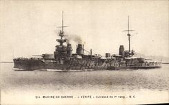 CPA Bateau de Guerre Verite Cuirasse de 1er rang