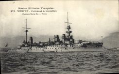 CPA Bateau de Guerre Verite Cuirasse a tourelles